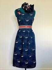 Seasalt Navy Gylly Dress Size 10 Lottie Sail Boats Sailing Coastal Lovely Cond