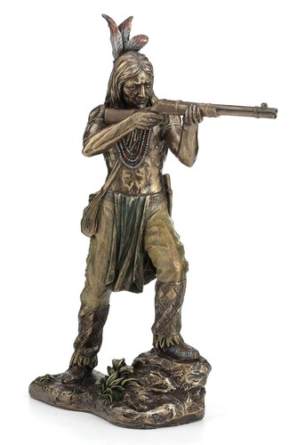 Indian warrior shooting rifle - warrior,