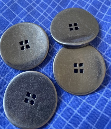 Pewter coloured buttons - coloured, 33mm