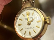 ROLEX PRECISION MECHANICAL 9ct YELLOW SOLID GOLD 1401 WITH DS&S BRACELET & BOX