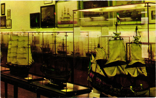 Vintage postcard museum ship - museum,