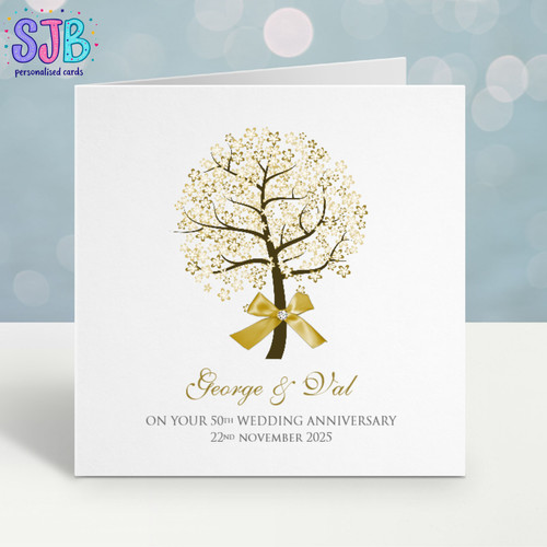 50th anniversary tree card - tree,