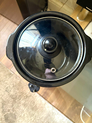 Black electric slow cooker - black,