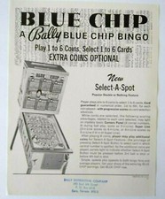 Blue Chip Bingo Pinball FLYER