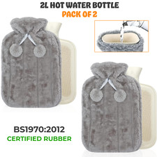 2 x 2L Cosy Faux Fur Hot Water