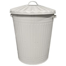 90L Colour Metal Dustbin Retro Style Steel Bin