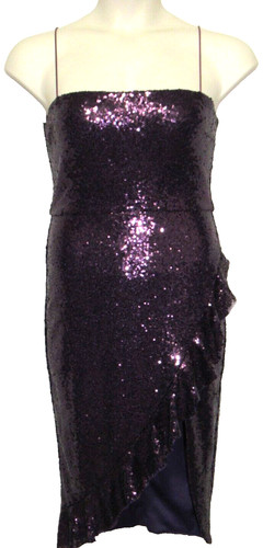 Purple shiny sequins bodycon - purple,