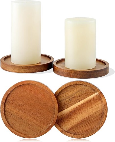 Pack wooden candle holders - 4-pack,