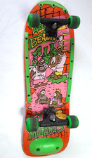 30" SKATEBOARD vintage 80s WASTE BEACH SURF MUTANTS neon toxic pink orange green