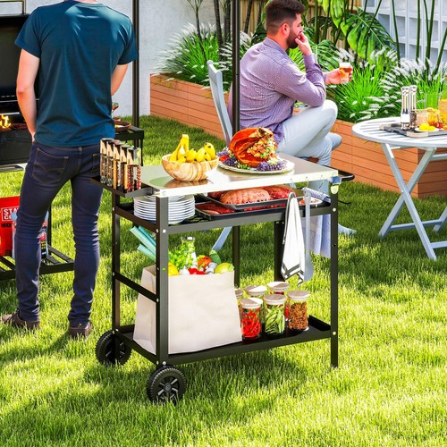 Outsunny bbq trolley - trolley, w/