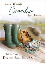 Doodlecards Grandson Birthday Card Fishing