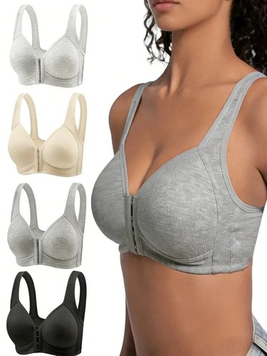 Front fastening bra cotton - front,