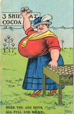 Coconut shy large breasts vintage comic postcard forces mail to St Helena 1918