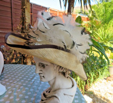 VINTAGE FABULOUS BISCUIT & BROWN ABACA "  MY HAT " GWYTHER SNOXELL