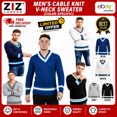 Mens cable knitted neck long - mens,