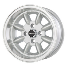 7x 13 Superlite Wheels 4 X 95.25 Set of 4 Bright Silver Machine Lip