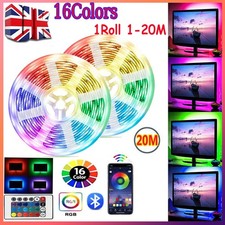 LED Strip Lights 1-20M RGB 5050 Colour Changing Tape Cabinet Kitchen TV Lighting