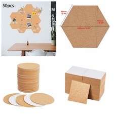 50Pcs for Notes Photos Cork Board Tiles with Full Sticky Backing Cork Tiles