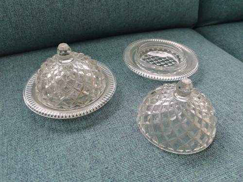 Vintage pressed glass - glass, butter