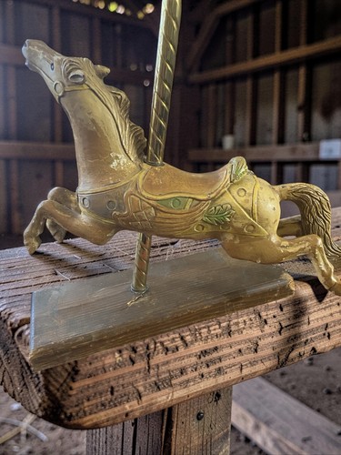 Brass carousel horse figurine - horse,