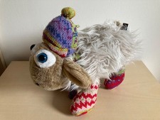 Richard Lang & Son fluffy 10" cute sheep big eyes soft toy, coloured hat & socks