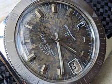 Vintage 1960's Wakmann Nautoscaph 50 ATM Diver w/Uniquely Aged Dial,All SS Case