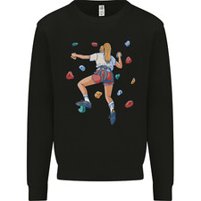 Female Rock Climber Climbing Wall Mens Sweatshirt Jumper