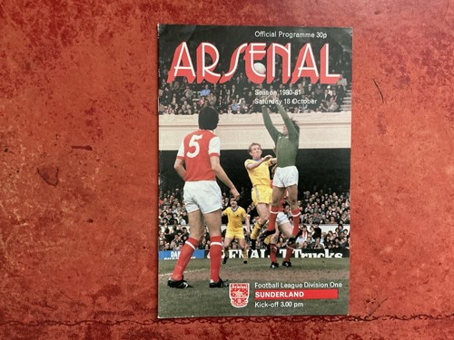 Arsenal sunderland 10 80 - v, 18.10.80