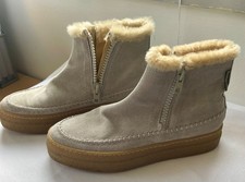 Quality Russell & Bromley London- Women's Light Grey Suede Ankle Boots UK 5 GC