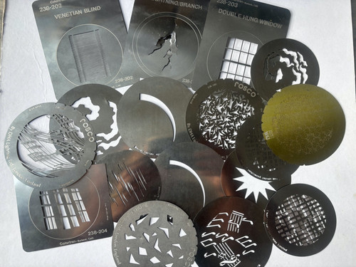 Various metal lighting gobos - metal,