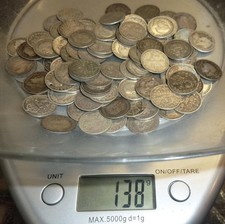 Not scrap 100 pre 1920 .925 silver 3d's 138g Victoria,Edward,GeorgeV