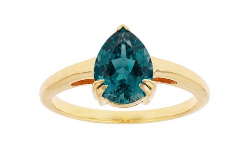 Teal sapphire pear solitaire - sapphire,