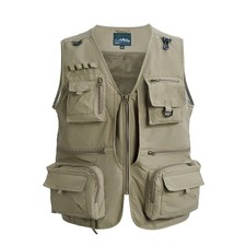 Mens Multi Pocket Utility Vest - Fishing Travelling Hiking Photography Waistcoat