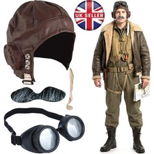 WW2 FLYING HELMET AND GOGGLES