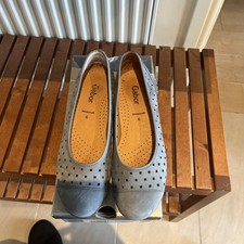 Gabor Ruffle Ballet Pump Blue Nubuck.