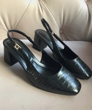 Smart Black Mock Croc Low