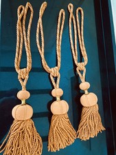 LARGE HARRODS OPULENT LUXURY CURTAIN TIE BACKS STYLE GOLD X 3