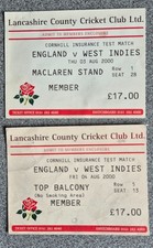 USED CRICKET TICKETS **