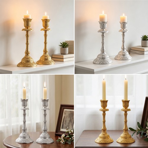 Metal nordic candlesticks - 2x,