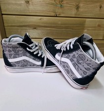 Mens Womens Vans Sk8-Hi Paisley Black Grey/True White Mens UK Size 7 