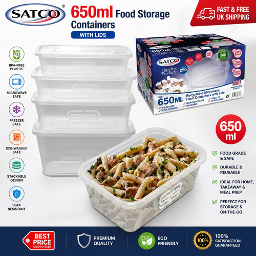 Satco 650ml clear plastic food - 650ml,