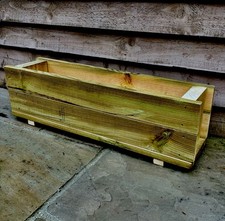 Long Garden Wooden Planter Trough Veg Wood Flower Boxes READY MADE 