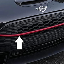 Mini F54 Clubman JCW Red Gloss Front Grille Strip Cover, Cooper S (2020+ LCI)