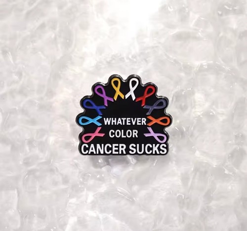 Cancer fighter awareness pin - cancer,