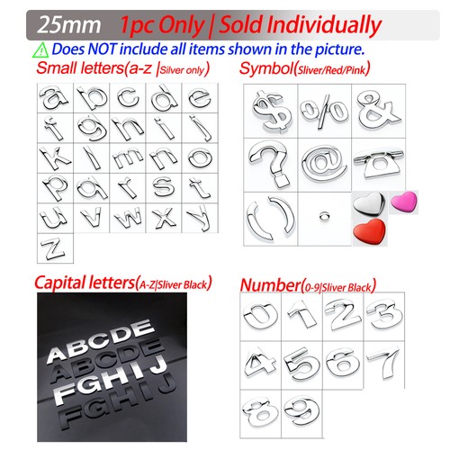 Metal alphabet silver badge - metal,