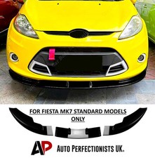 Ford Fiesta MK7 Gloss Black Front Splitter Spoiler Lip Body Kit Wing 2012-17