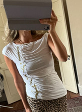 New Miss Sixty White asymmetric tee White T-Shirt size S UK 8-10