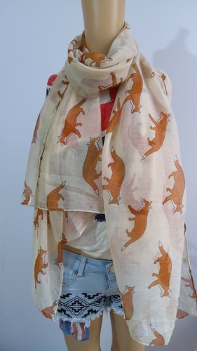 Fox print scarf - print,
