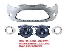  FORD FIESTA MK7 2008 - 2012 FRONT BUMPER PRIMED WITH 2 FOG LIGHT & 2 FOG CHROME