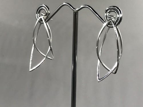 Solid sterling silver drop - silver,